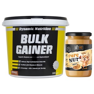 Dynamic Bulk Gainer 5000 g + GetFit PureNut Yüksek Proteinli Doğal %100 Fıstık Ezmesi Şekersiz 600 g